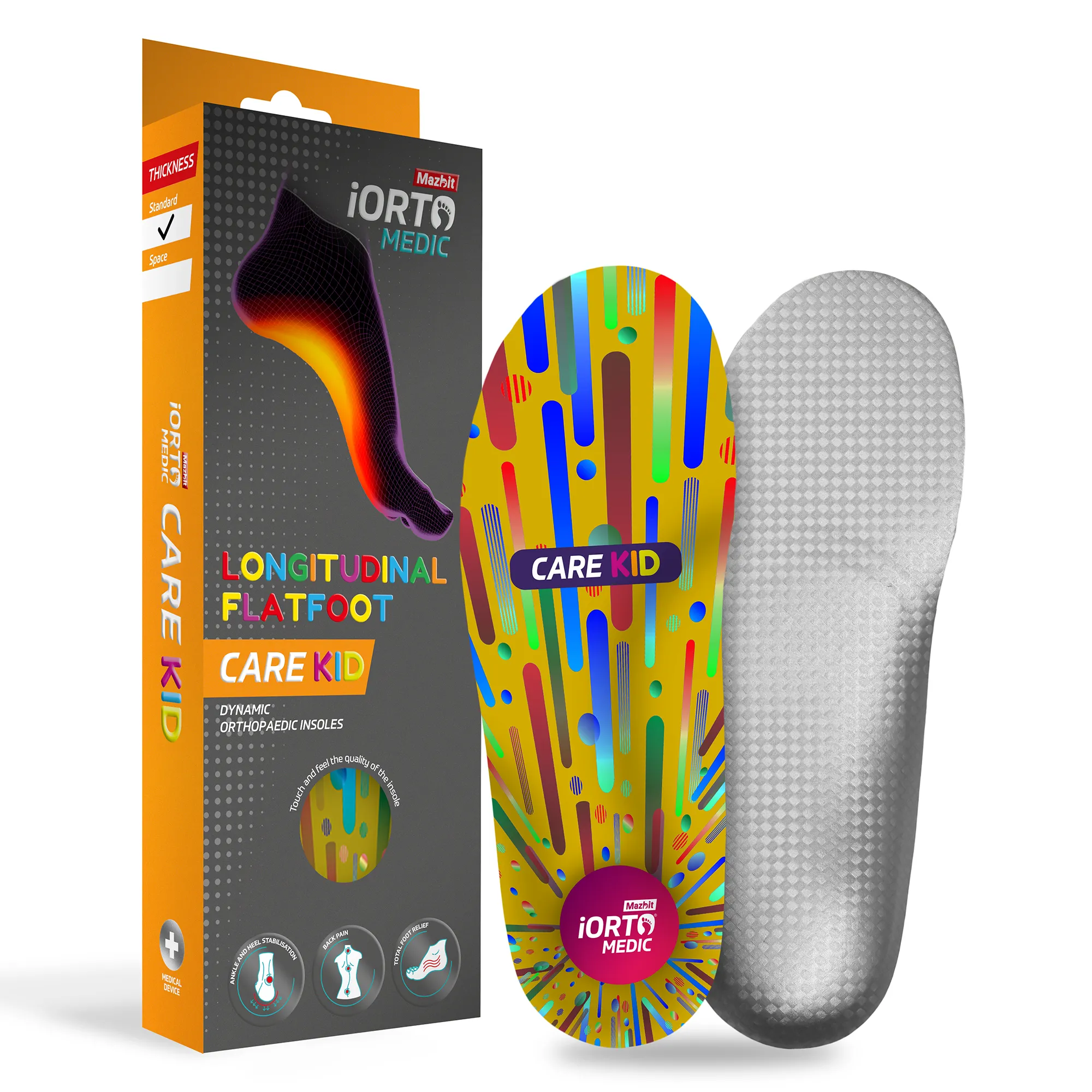 MAZBIT CARE KID STANDARD orthopedic insoles for children for flat feet
