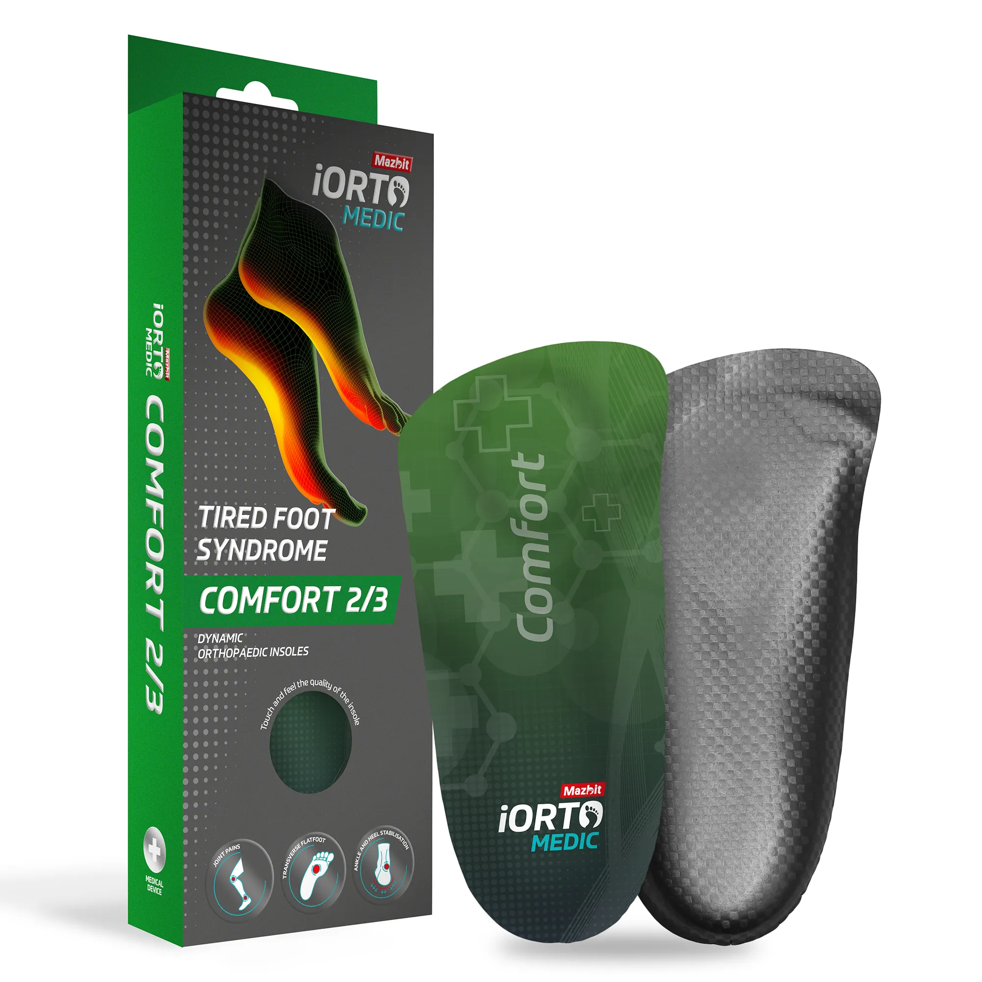 MAZBIT COMFORT 2/3 orthopedic insoles for tired foot syndrome