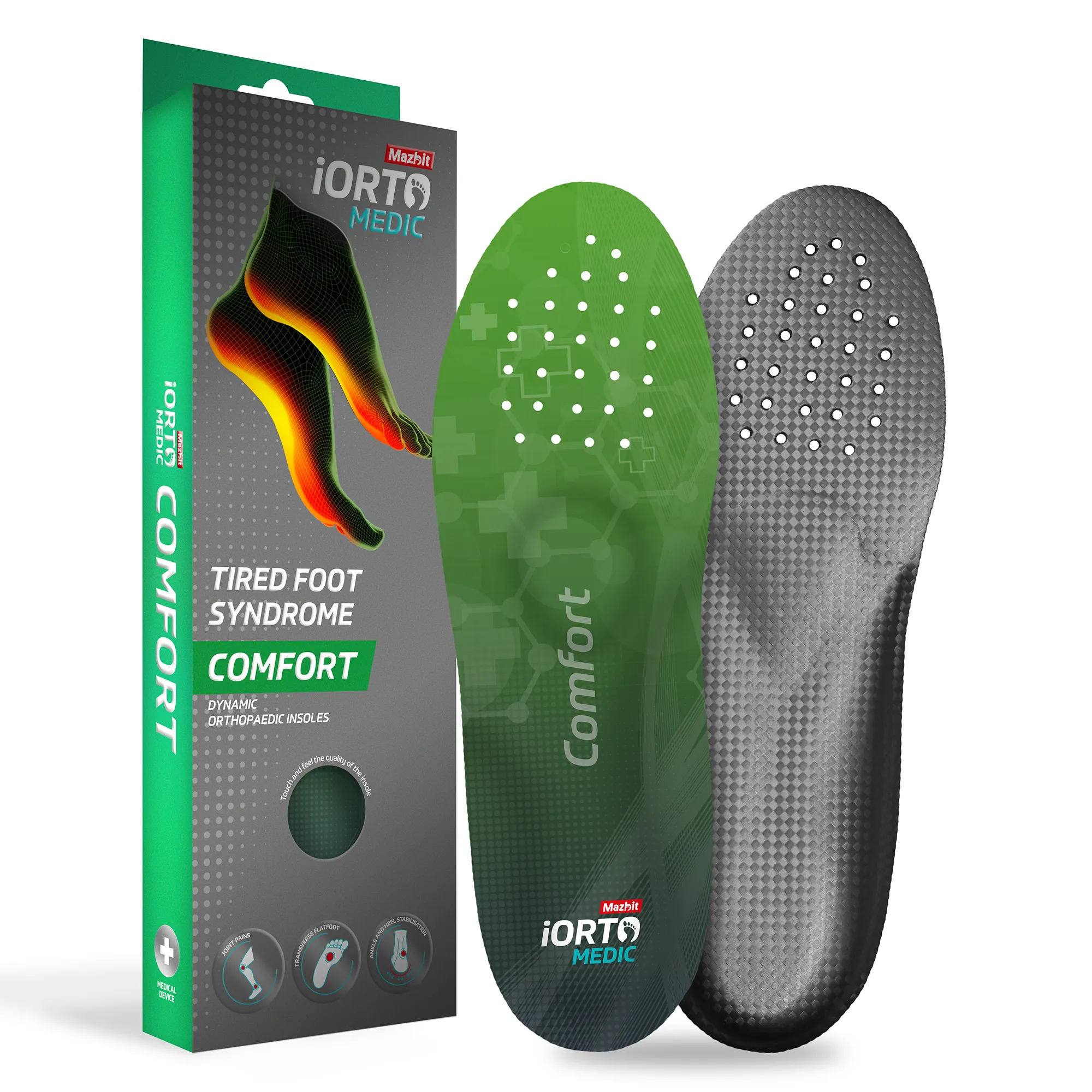 MAZBIT COMFORT orthopedic insoles for tired foot syndrome