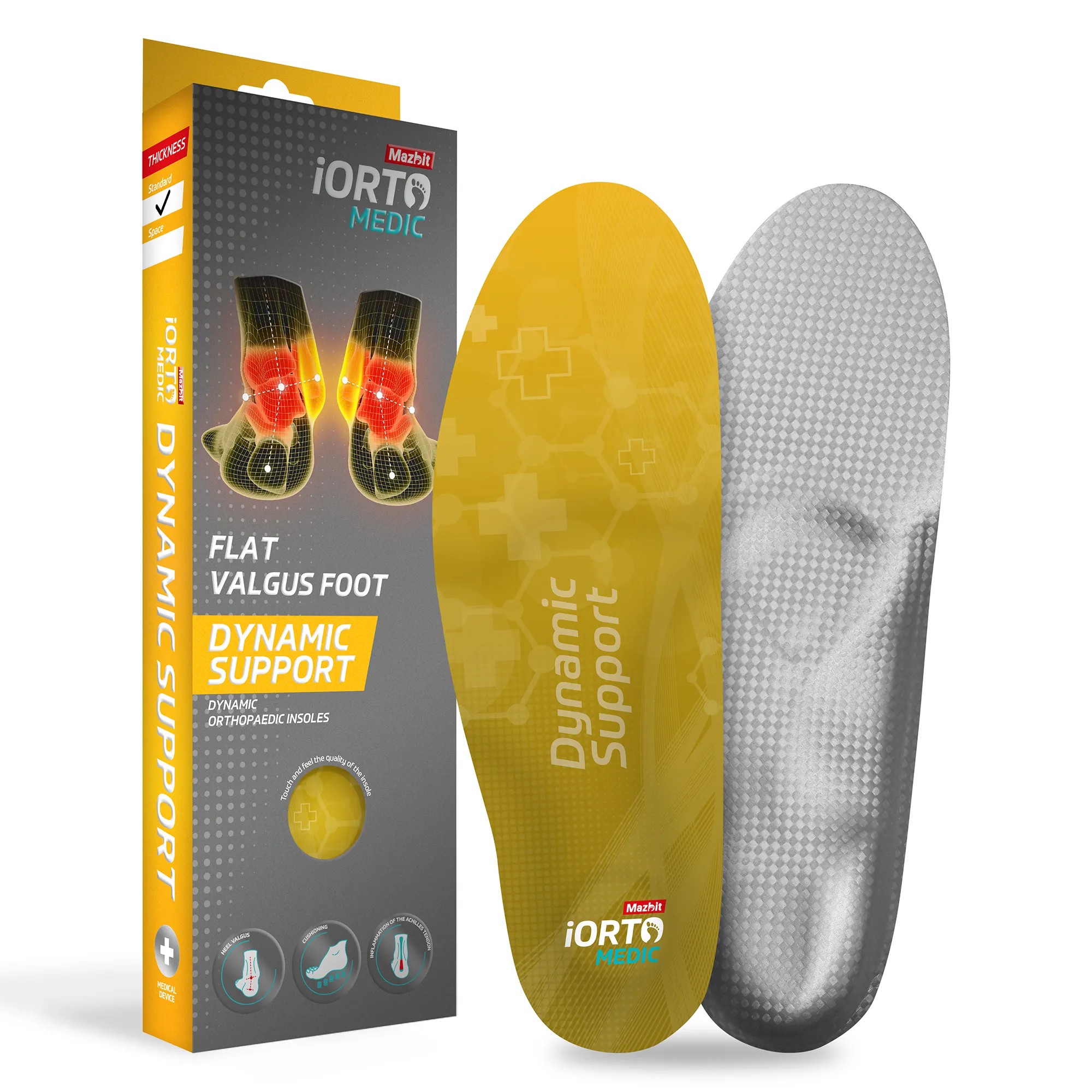 MAZBIT DYNAMIC SUPPORT I orthopedic insoles for flat valgus foot