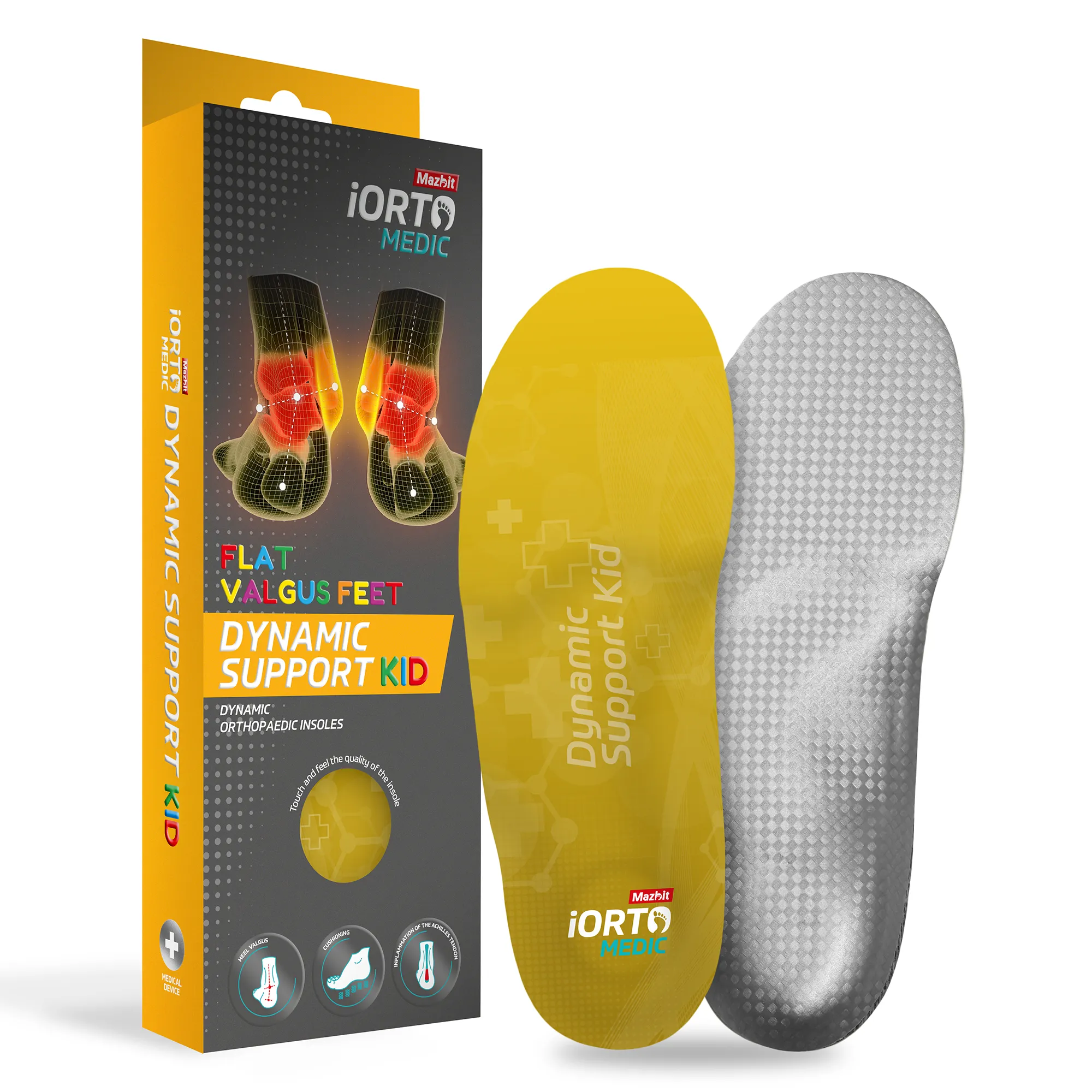 MAZBIT DYNAMIC SUPPORT KID I orthopedic insoles for children for flat valgus foot