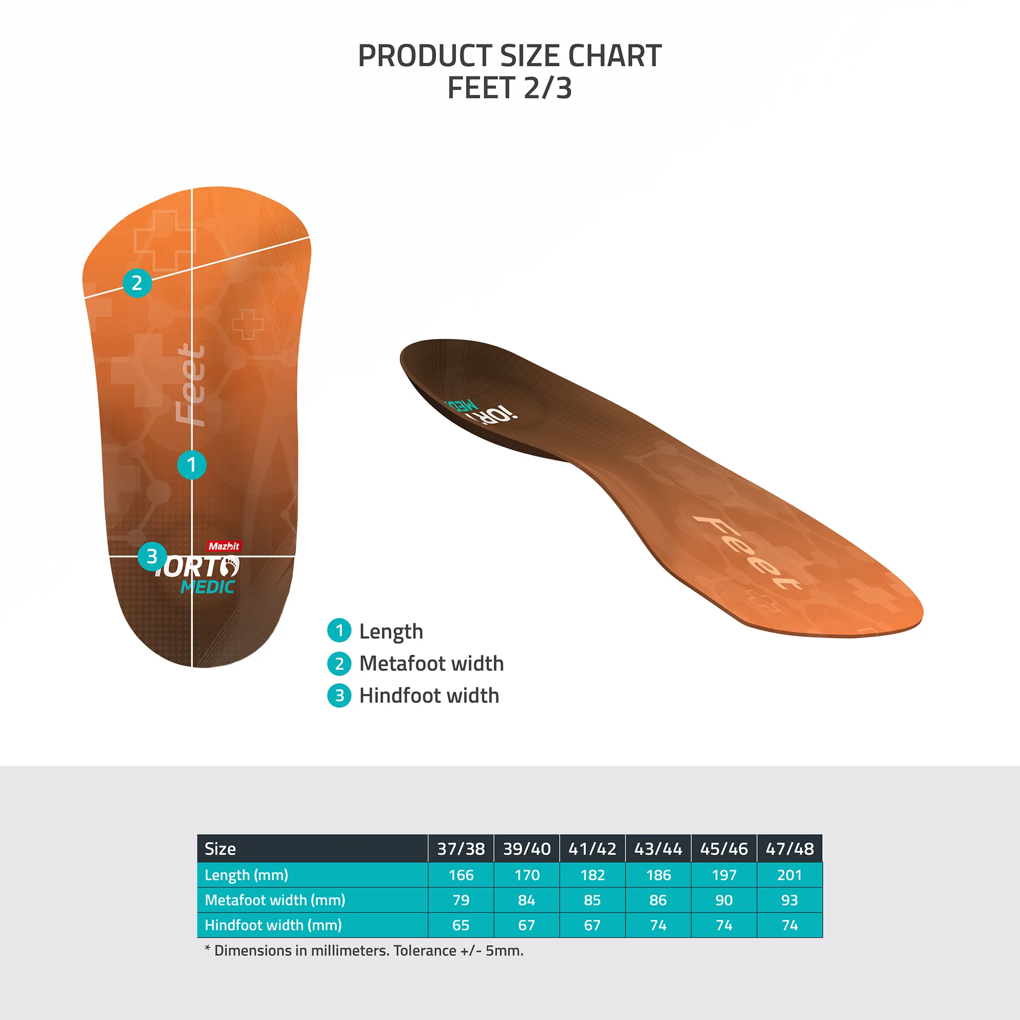 MAZBIT FEET /3 orthopedic insoles for valgus heel
