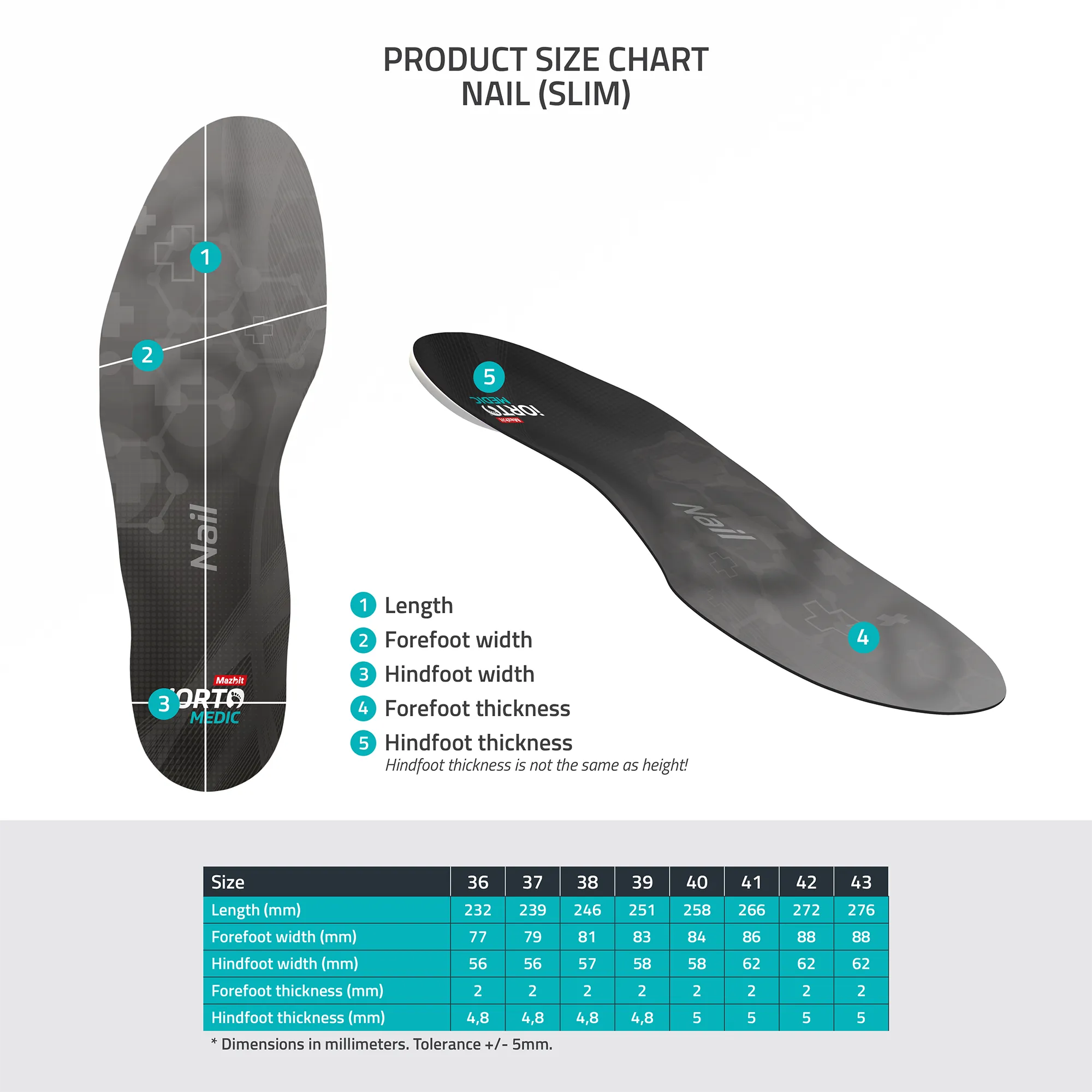 MAZBIT NAIL SLIM orthopedic insoles for ingrowing nails