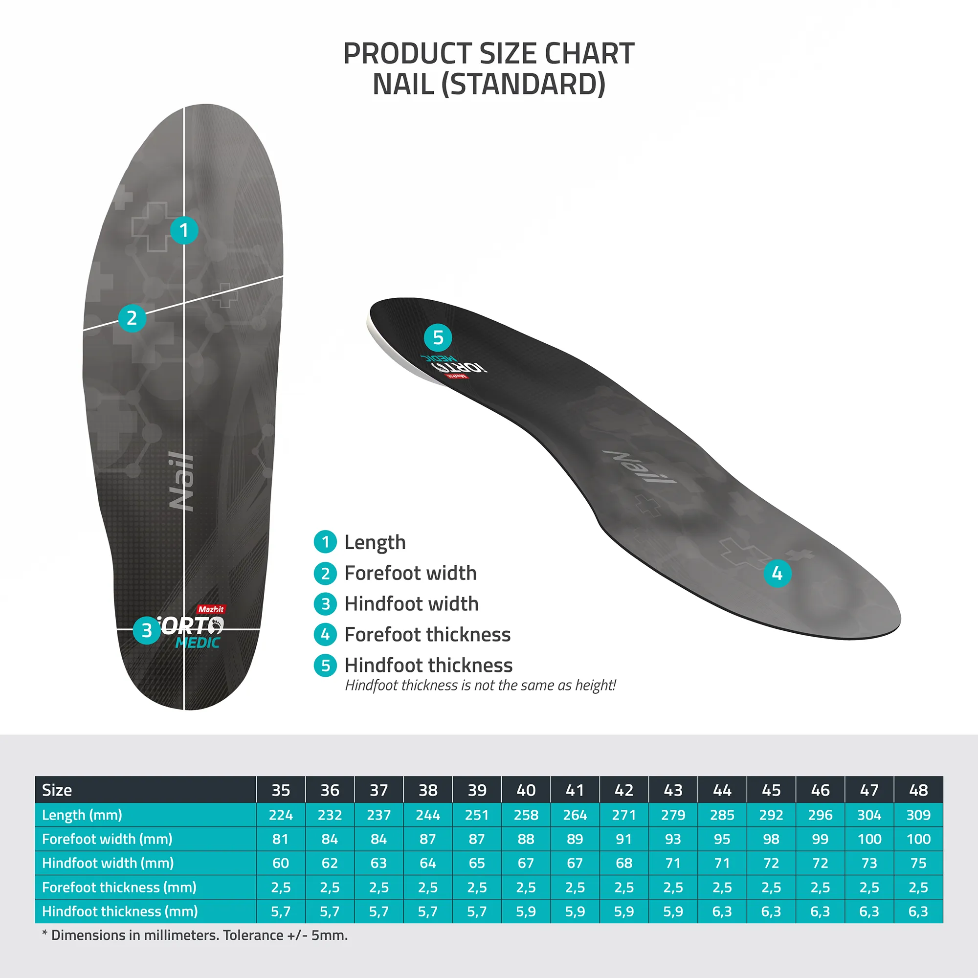 MAZBIT NAIL STANDARD orthopedic insoles for ingrowing nails