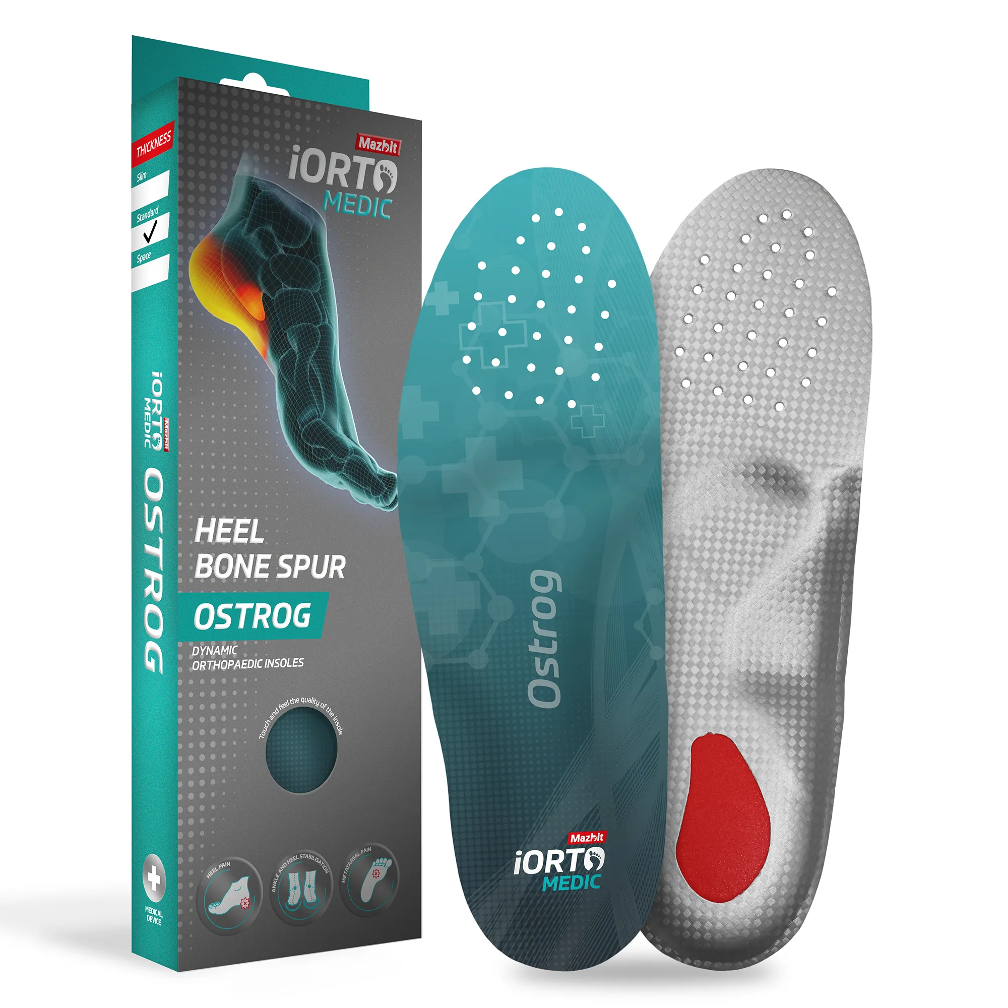 MAZBIT OSTROG STANDARD orthopedic insoles for calcaneal bone spur