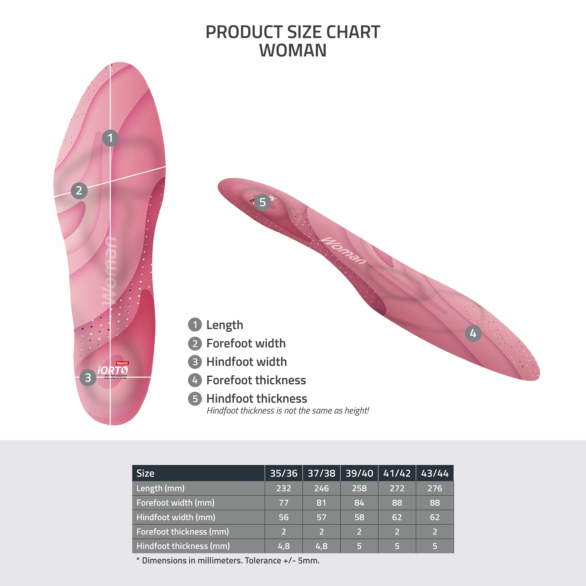 MAZBIT WOMAN orthopedic insoels for women shoes